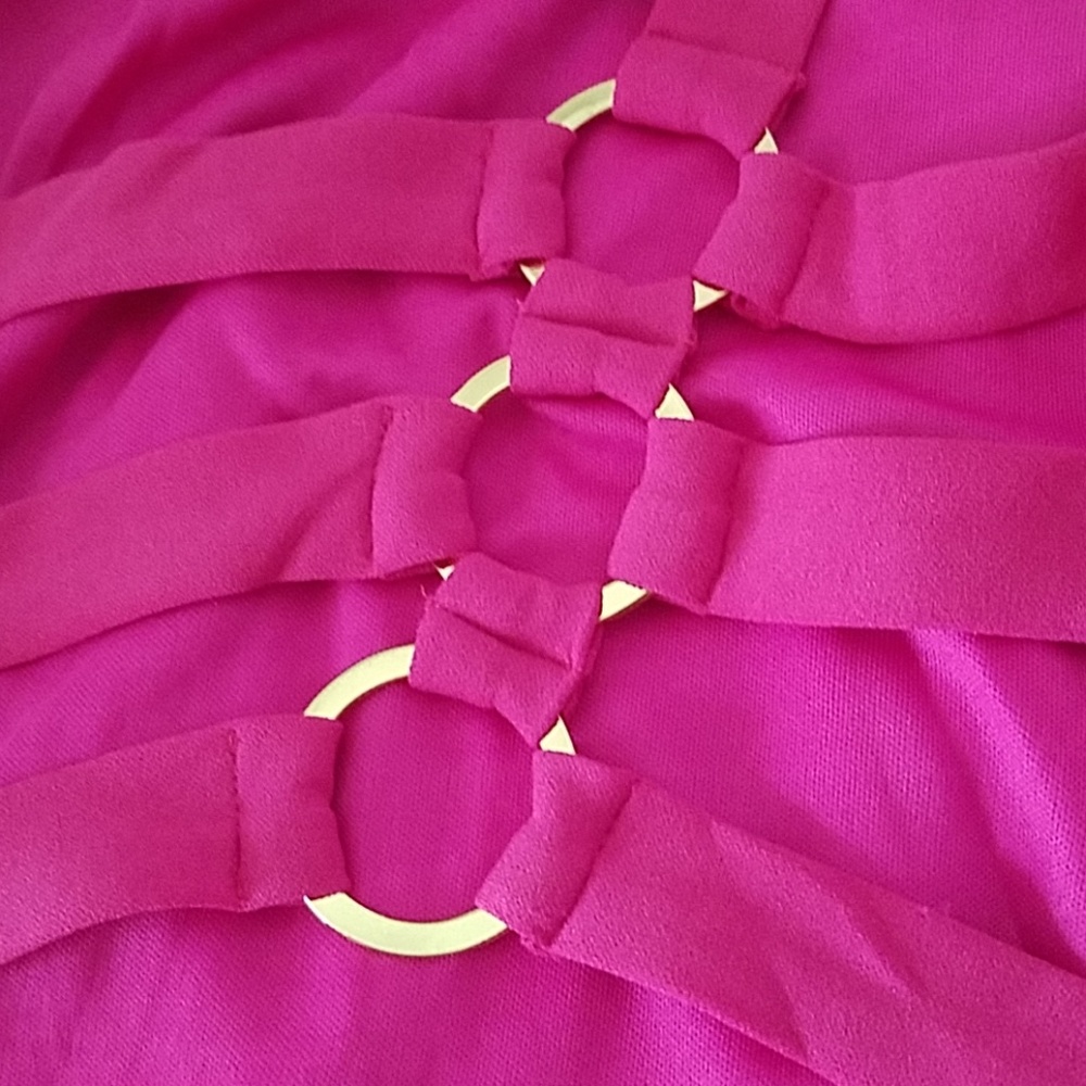 Fuchsia mini low back cut out dress - Picture 4 of 8